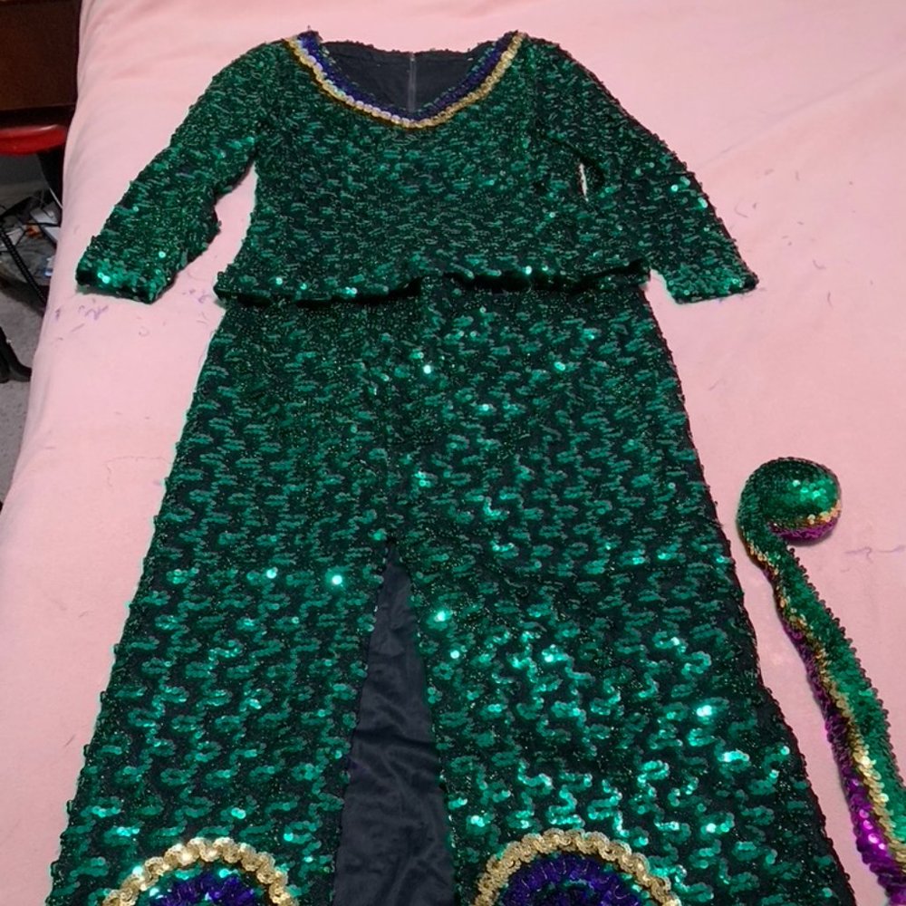 Green Sequin evening gown
